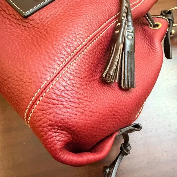 Dooney & Bourke Burgundy Leather Shoulder Bag - Picture 6 of 10